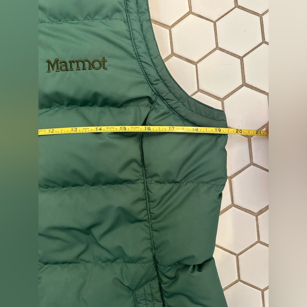 Marmot Forest Green Puffer Vest with Hood - Picture 9 of 10